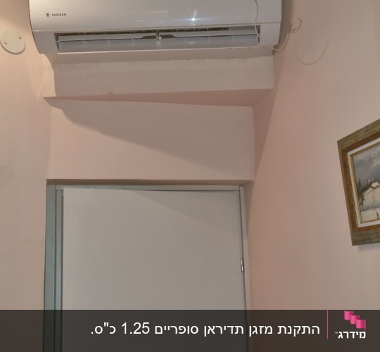 מזגן מותקן על קיר מעל דלת